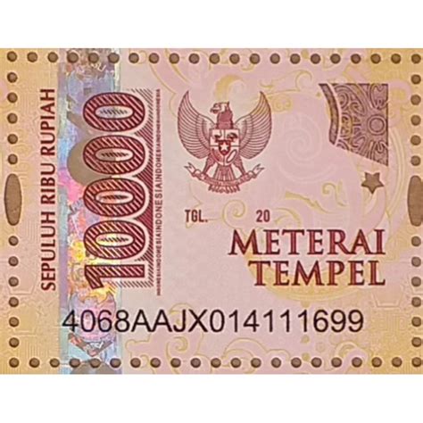 cara tempel materai 10000